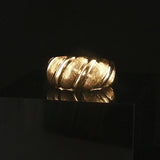18k Yellow Gold 5.8g Solid Graduated Croissant Ring Italy Size 6