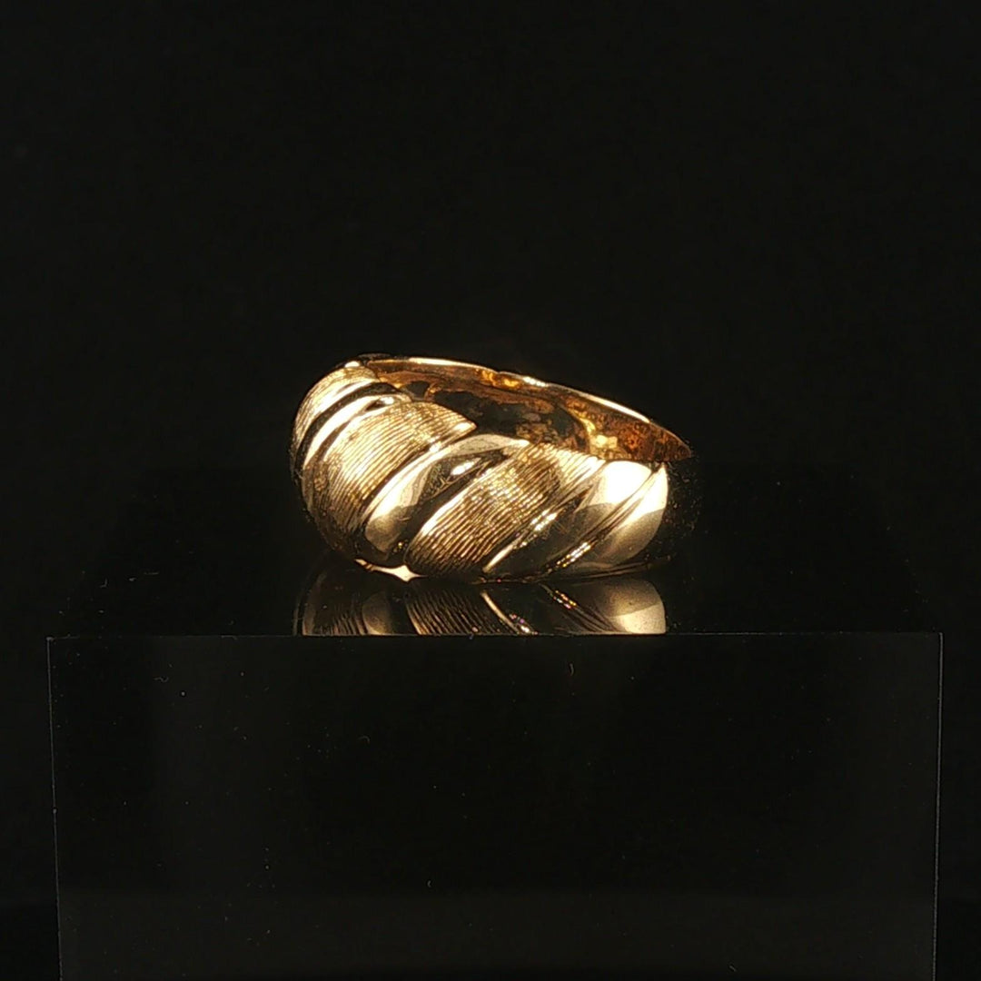 18k Yellow Gold 5.8g Solid Graduated Croissant Ring Italy Size 6