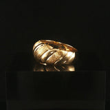 18k Yellow Gold 5.8g Solid Graduated Croissant Ring Italy Size 6