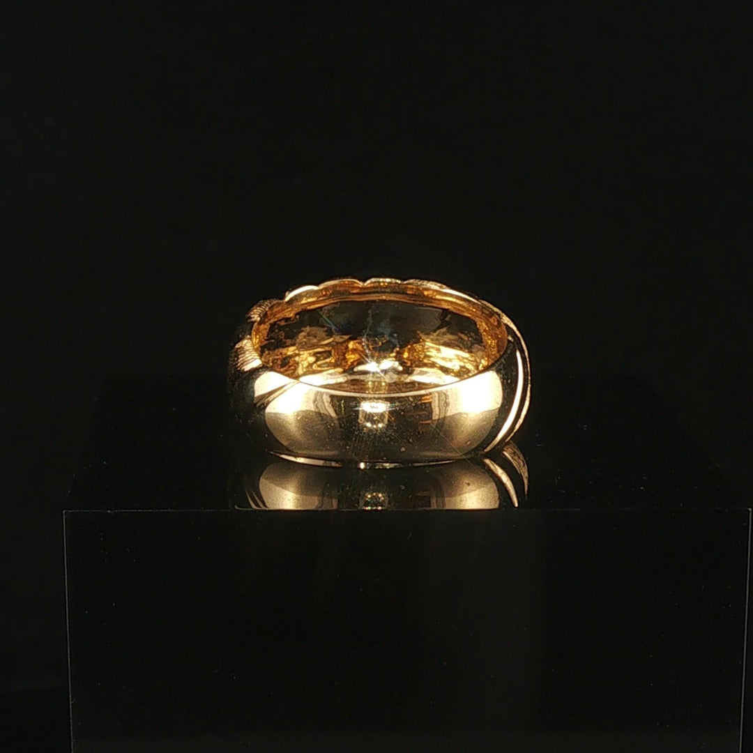 18k Yellow Gold 5.8g Solid Graduated Croissant Ring Italy Size 6