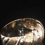 18k Yellow Gold 5.8g Solid Graduated Croissant Ring Italy Size 6