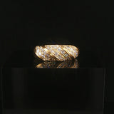 18k Yellow and 0.40cttw Pave Set Diamond Twist Ring Size 6.25