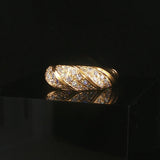 18k Yellow and 0.40cttw Pave Set Diamond Twist Ring Size 6.25