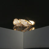 18k Yellow and 0.40cttw Pave Set Diamond Twist Ring Size 6.25