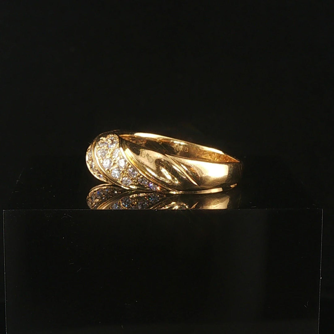 18k Yellow and 0.40cttw Pave Set Diamond Twist Ring Size 6.25