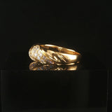 18k Yellow and 0.40cttw Pave Set Diamond Twist Ring Size 6.25