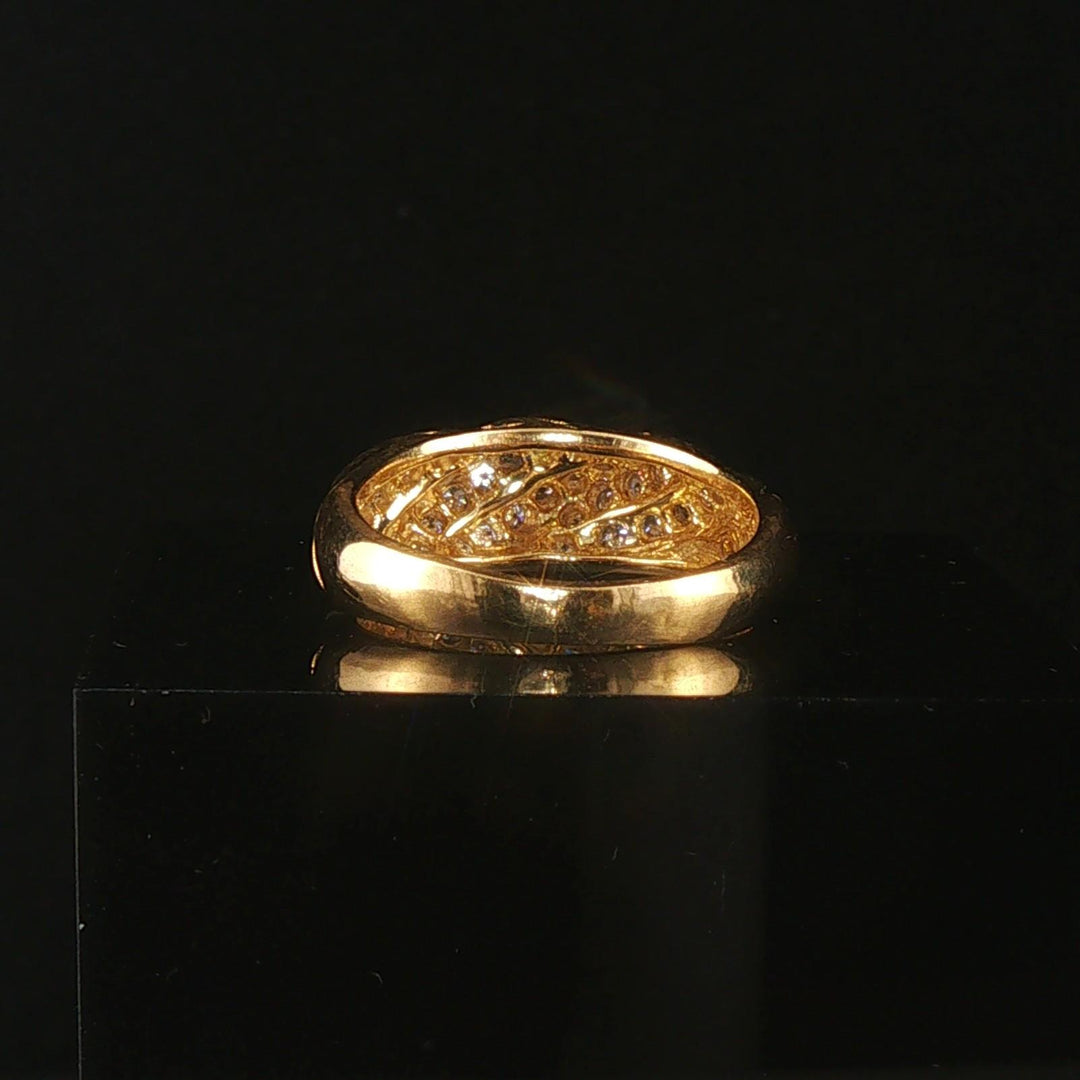 18k Yellow and 0.40cttw Pave Set Diamond Twist Ring Size 6.25