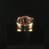18k Yellow White and Rose Gold 0.22cttw Pave Cuban Link Band Ring Size 7