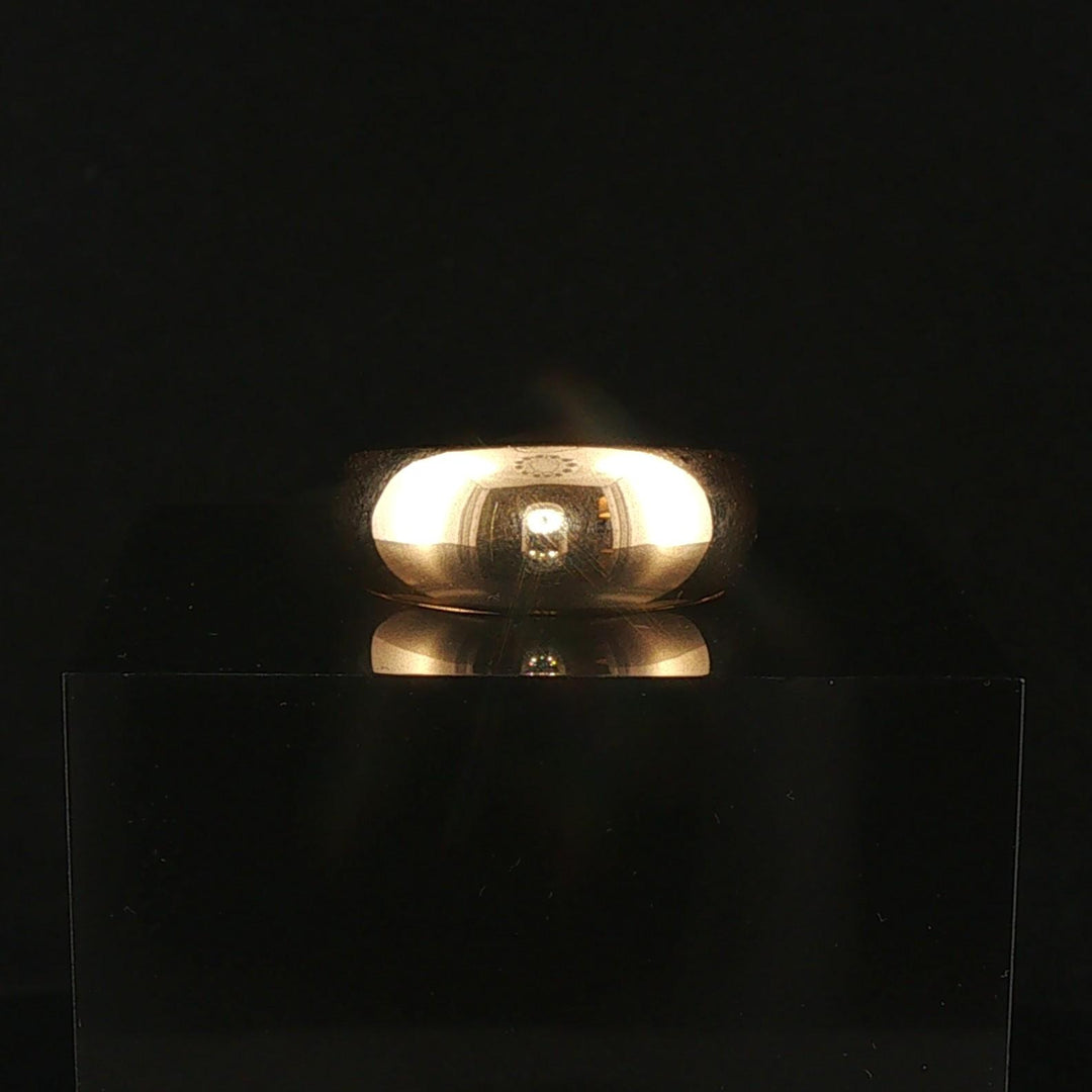 18k Yellow Gold 7.6g Solid Polished Graduated Domed Band Ring Size 6.75