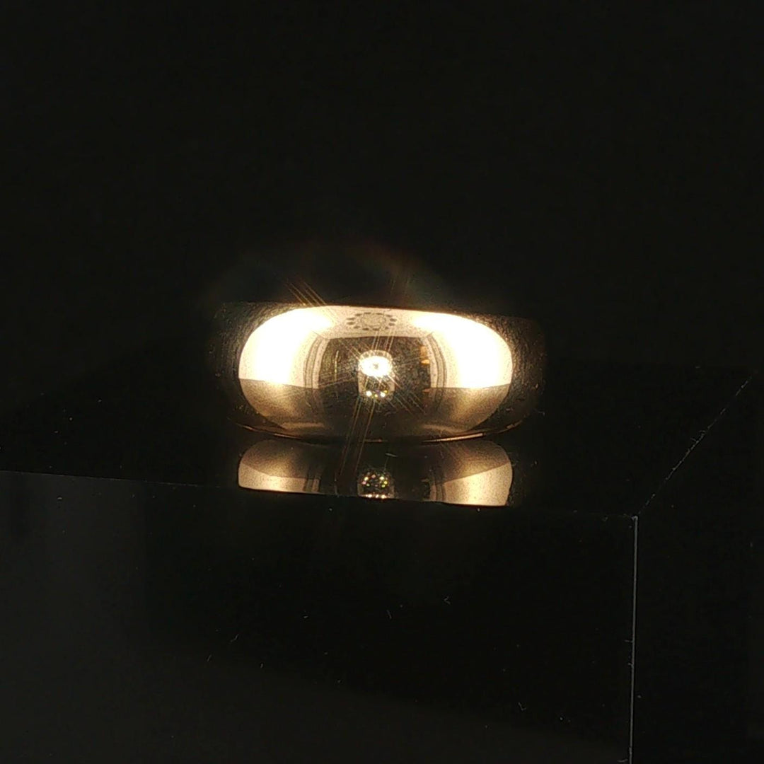 18k Yellow Gold 7.6g Solid Polished Graduated Domed Band Ring Size 6.75