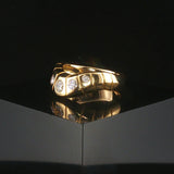 18k Yellow Gold and 0.35cttw Pave Set Diamond Curved Band Ring Size 5