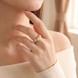 18k Yellow Gold and 0.35cttw Pave Set Diamond Curved Band Ring Size 5