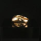 18k Yellow Gold and 0.35cttw Pave Set Diamond Curved Band Ring Size 5