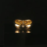 18k Yellow Gold and 0.35cttw Pave Set Diamond Curved Band Ring Size 5