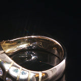 18k Yellow Gold and 0.35cttw Pave Set Diamond Curved Band Ring Size 5