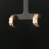 18k Yellow Gold and 0.60cttw Princess Cut Diamonds Half Hoop Earrings