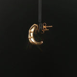 18k Yellow Gold and 0.60cttw Princess Cut Diamonds Half Hoop Earrings