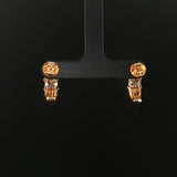 18k Yellow Gold and 0.60cttw Princess Cut Diamonds Half Hoop Earrings