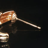 18k Yellow Gold and 0.60cttw Princess Cut Diamonds Half Hoop Earrings