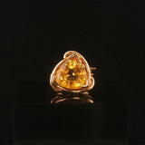 14k Yellow Gold and 6.85ct Trillion Cut Citrine Ring Size 6.25