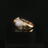 14k Yellow Gold Amethyst Pink Sapphire and Diamond Ladies Ring Size 7