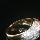 14k Yellow Gold Amethyst Pink Sapphire and Diamond Ladies Ring Size 7