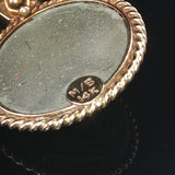 14k Yellow Gold and Carved Lava Vintage Cameo Pendant 1.5"