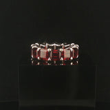 14k White Gold and 15.6cttw Square Cut Garnet Oversized Band Ring Size 8