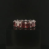 14k White Gold and 15.6cttw Square Cut Garnet Oversized Band Ring Size 8