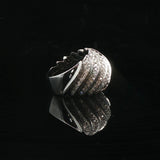14k White Gold and 1cttw Diamond 13.3g Heavy Fancy Ring Size 7