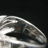 14k White Gold 1.5cttw Round and Baguette Diamond Curved Band Ring Size 7