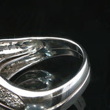 14k White Gold 1.5cttw Round and Baguette Diamond Curved Band Ring Size 7