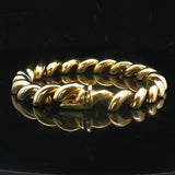 14k Yellow Gold 18.2g Ladies Polished 8.5mm San Marco Link Bracelet Italy 7"