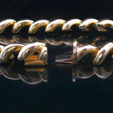 14k Yellow Gold 18.2g Ladies Polished 8.5mm San Marco Link Bracelet Italy 7"