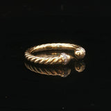 David Yurman 18k Gold and Diamond Open Cable Band Ring Size 7
