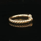 David Yurman 18k Gold and Diamond Open Cable Band Ring Size 7