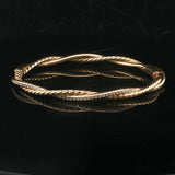 David Yurman 18k Yellow Gold and Diamond Infinity Bangle Bracelet 6.5"