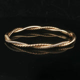 David Yurman 18k Yellow Gold and Diamond Infinity Bangle Bracelet 6.5"