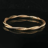 David Yurman 18k Yellow Gold and Diamond Infinity Bangle Bracelet 6.5"