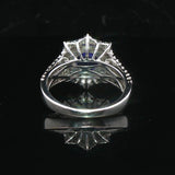 18k White Gold 2.39ct Tanzanite and 1.04cttw Diamond Halo Ring Size 6.5