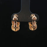 18k Yellow Gold and Diamond 4.2g Braided Huggie Clip On Earrings