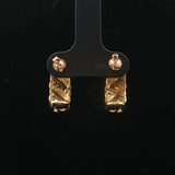 18k Yellow Gold and 0.30cttw Diamond Half Hoop Crescent Stud Earrings