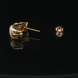 18k Yellow Gold and 0.30cttw Diamond Half Hoop Crescent Stud Earrings