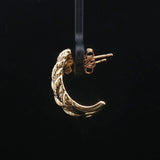18k Yellow Gold and 0.30cttw Diamond Half Hoop Crescent Stud Earrings