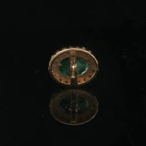 18k Yellow Gold Emerald and 0.56cttw Diamond Halo Stud Earrings