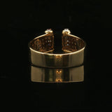 18k Yellow Gold and Diamond Open Flex Band Ring Italy Size 8