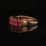 18k Yellow Gold Ruby and Diamond Band Ring Size 6.75