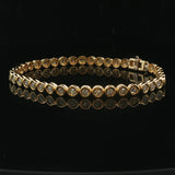 18k Yellow Gold and 2cttw Bezel Set Diamond Tennis Bracelet 6.75"