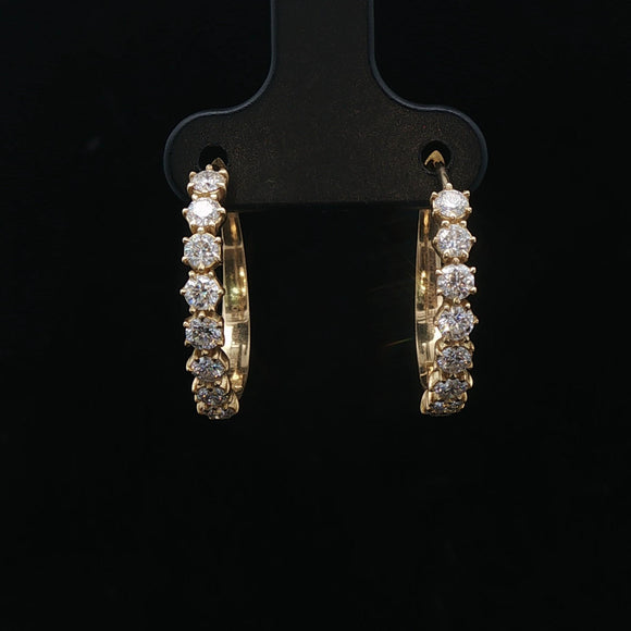 Jade Trau 18k Yellow Gold and 1.12cttw Catherine Hoop Earrings