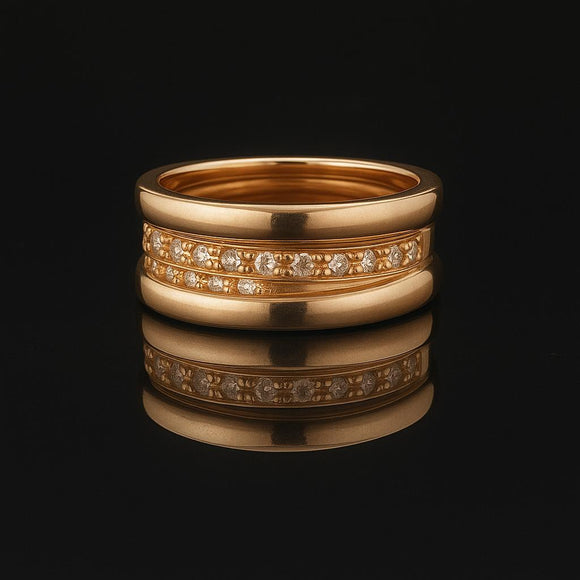 Bulgari B.zero1 18k Yellow Gold and Diamond Band Ring Size 5.5